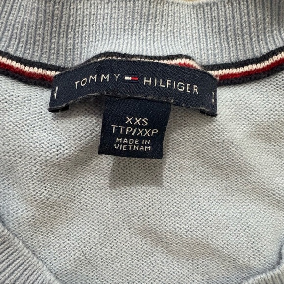 TOMMY HILFIGER Women's Baby Blue Cotton Button Cardigan Sz XXS Preppy Classic - Picture 8 of 10
